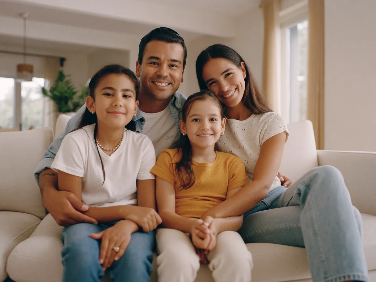 Familia protegida con seguro de vida